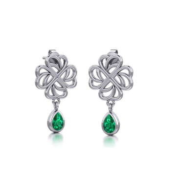 Lucky Four Leaf Clover Shamrock Silver Post Earrings TER1733 - Jewelry